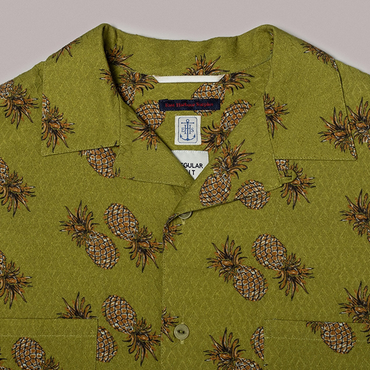 [EAST HARBOUR SURPLUS] MIAMI CAMP SHIRTS PINEAPPLE &#039;GREEN&#039;