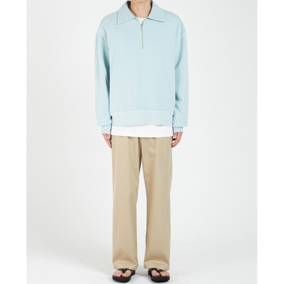 [YOUTH] DYED COLLAR SWEATSHIRT &#039;PALE BLUE&#039;