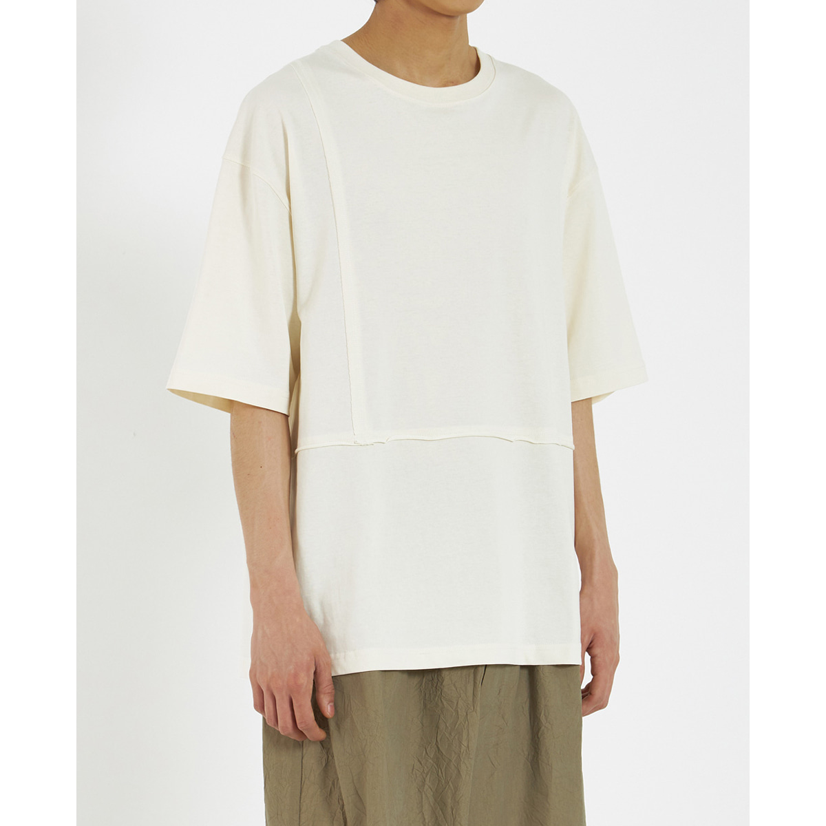 [YOUTH] CUT OFF T-SHIRT &#039;PALE YELLOW&#039;