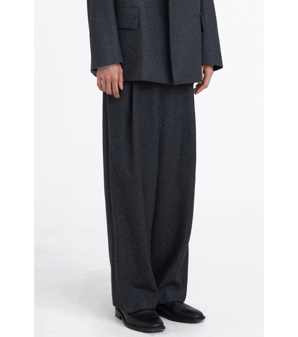 [YOUTH] STRUCTURED WIDE PANTS &#039;GRAY&#039;