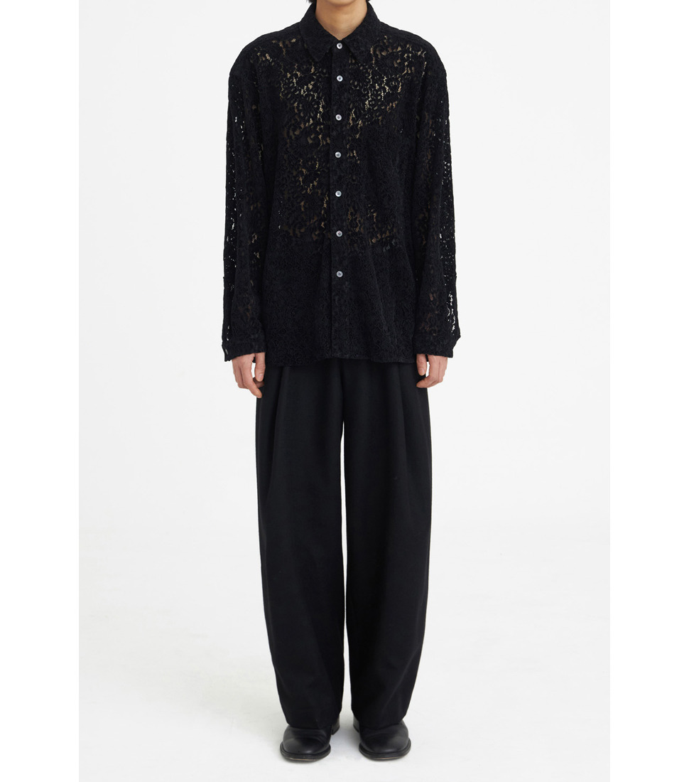 [YOUTH] STRUCTURED WIDE PANTS &#039;BLACK&#039;