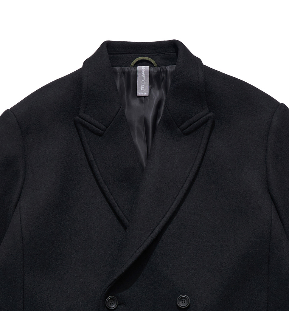 [UNAFFECTED]  OVERSIZED DOUBLE BREASTED COAT &#039;BLACK&#039;