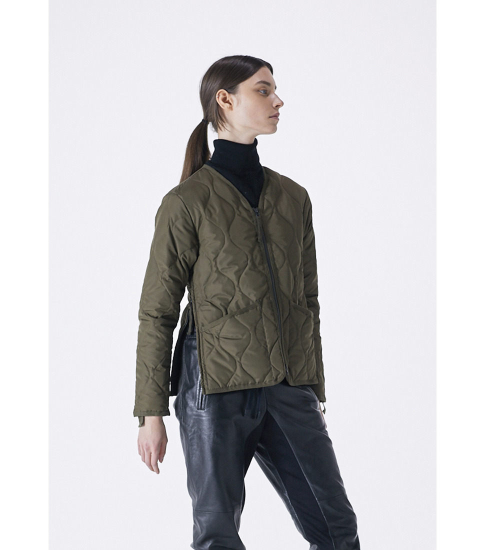 [TAION] MILLITARY ZIP V NECK DOWN JKT TAION-101ZML-1 &#039;D.OLIVE&#039;