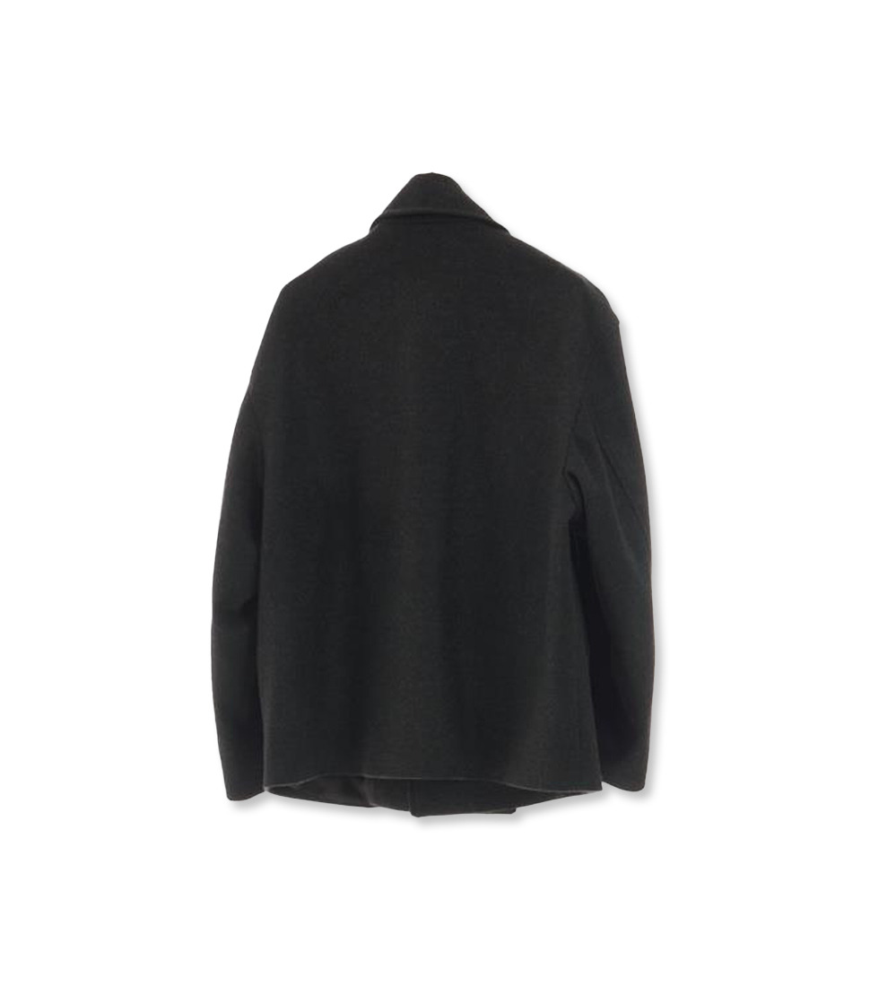 [YOUTH] CROPPED PEA COAT &#039;CHARCOAL GREY&#039;