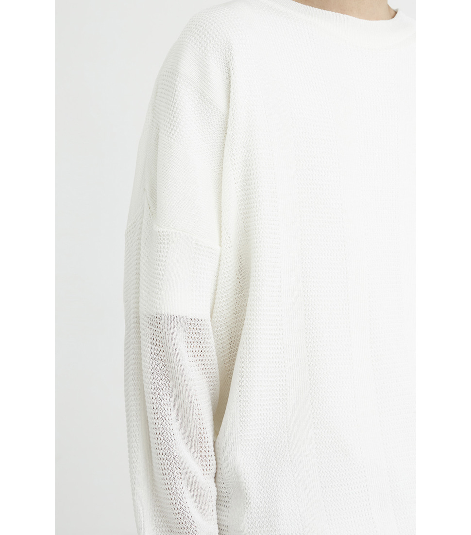 [YOUTH] LIGHTWEIGHT CREW-NECK KNIT &#039;WHITE&#039;
