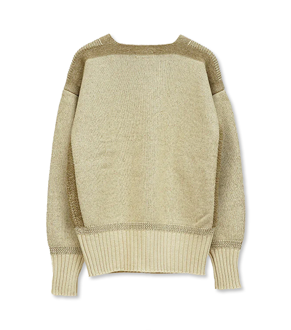 [NIGEL CABOURN]RED CROSS MODIFIED KNIT - WOOL&#039;IVORY&#039;