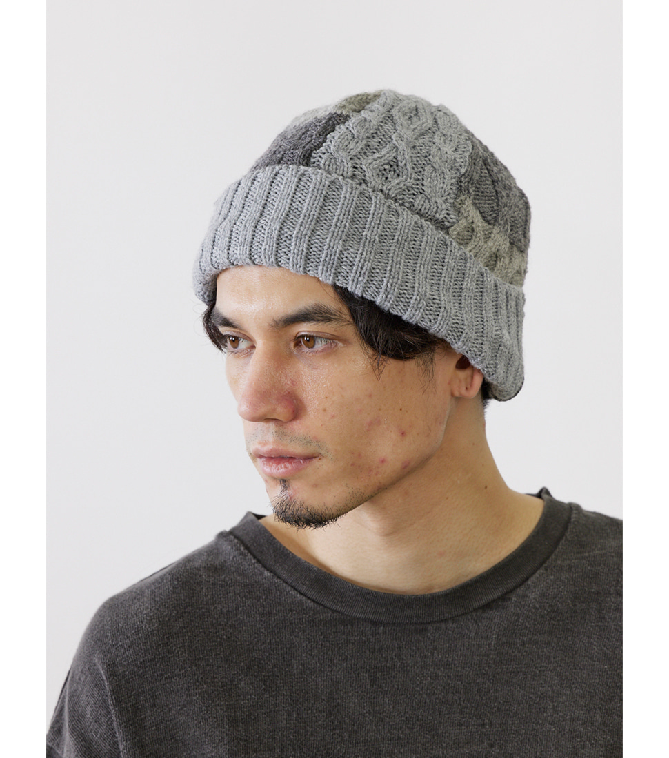 [CAL O LINE] CABLE KNIT CAP‘RED’