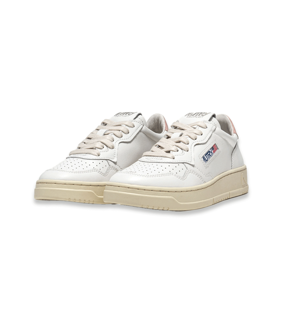 [AUTRY] MEDALIST LOW WOMLEATHER/LEATHER &#039;WHITE/PINK&#039;