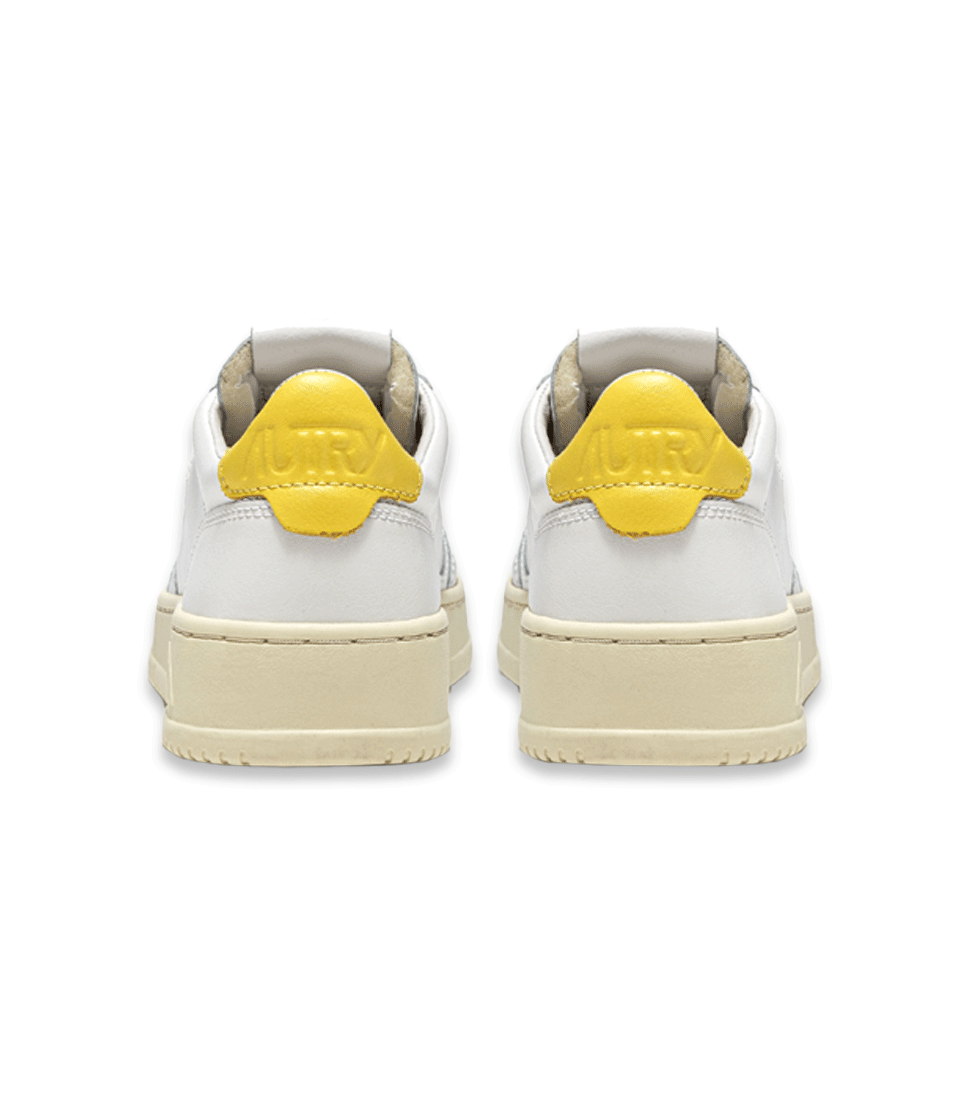 [AUTRY] MEDALIST LOW WOMLEATHER/LEATHER &#039;WHITE/YELLOW&#039;
