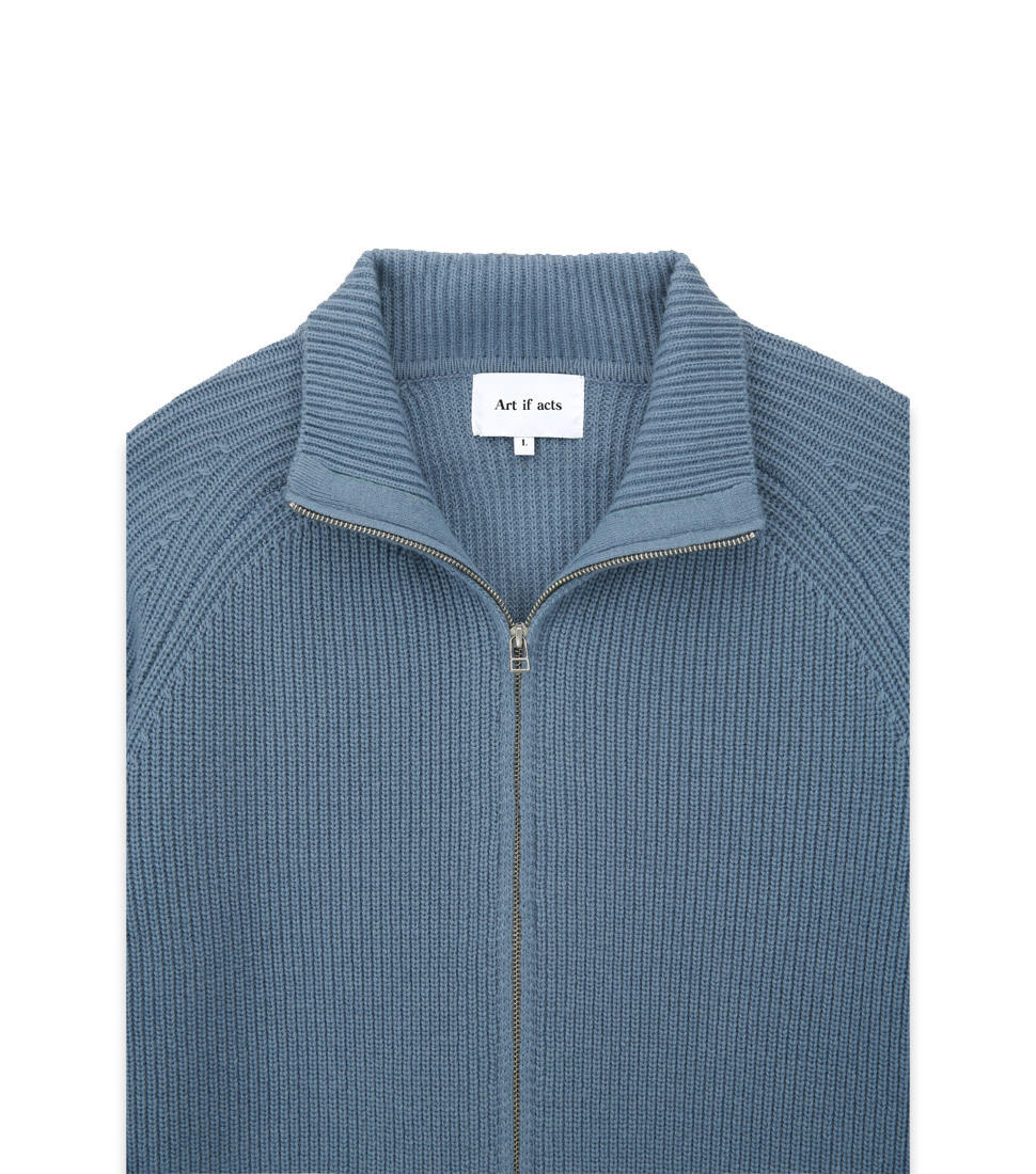 [ART IF ACTS]WOOL CASHMERE KNIT ZIP-UP&#039;ICEBERG&#039;