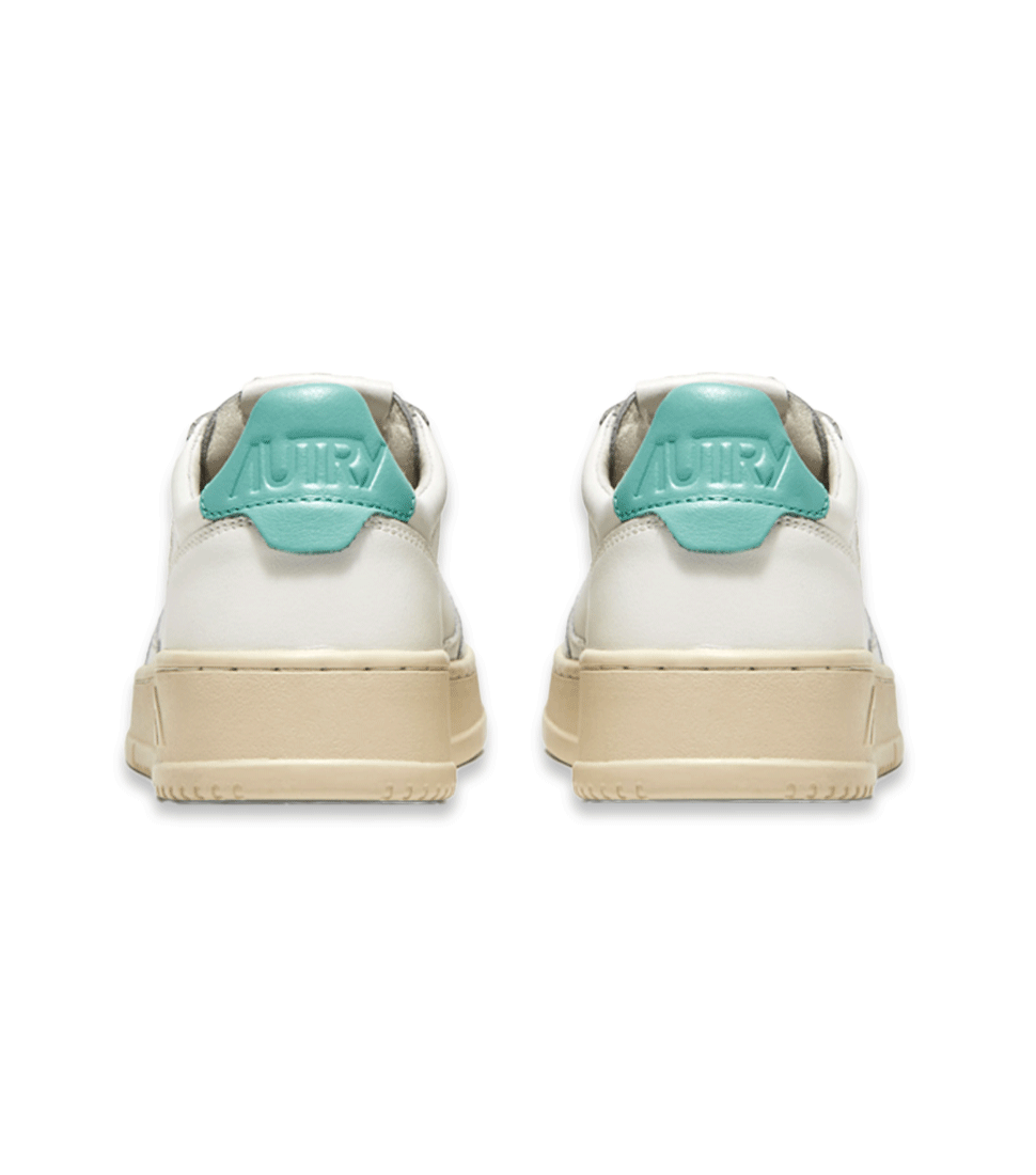 [AUTRY] MEDALIST LOW WOMLEATHER/LEATHER &#039;WHITE/TURQUOISE&#039;
