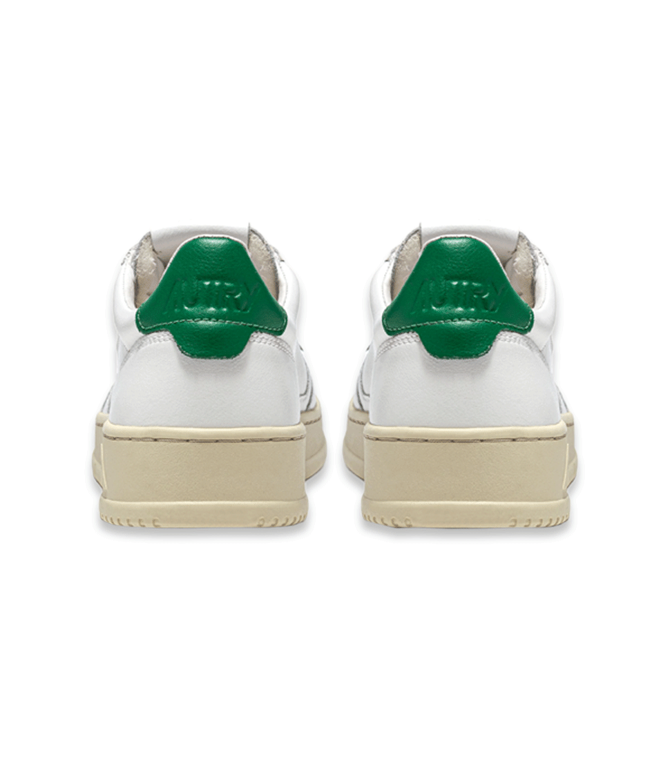 [AUTRY] MEDALIST LOW WOMLEATHER/LEATHER &#039;WHITE/GREEN&#039;