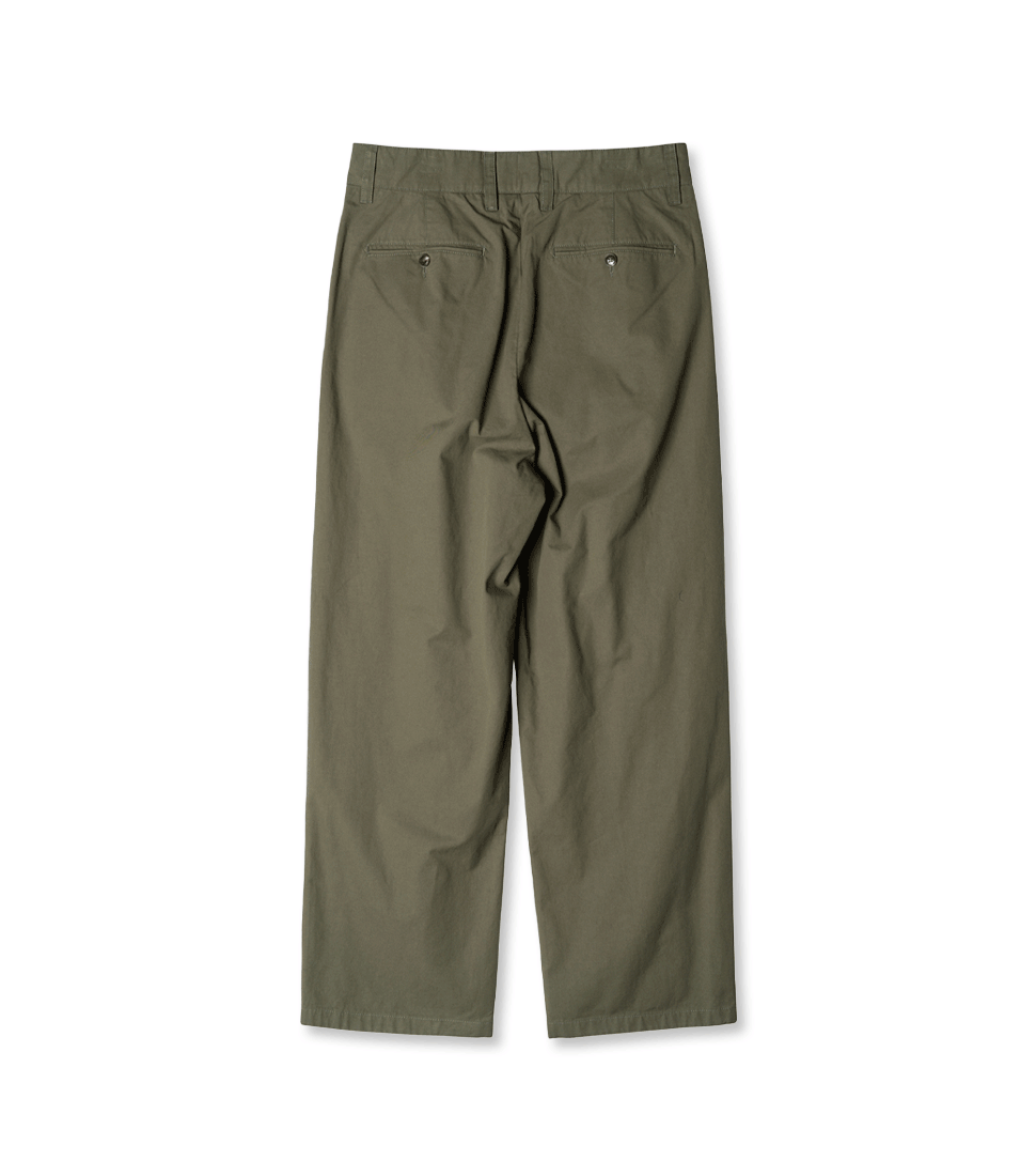 [ROUGH SIDE]2TUCK WIDE PANTS&#039;OLIVE&#039;