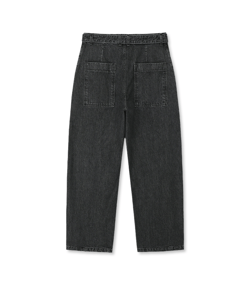[ART IF ACTS]BELTED WIDE DENIM PANTS&#039;BLACK&#039;