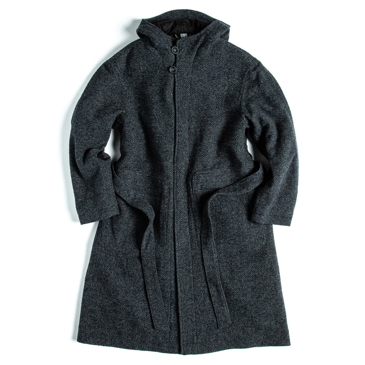 [UNAFFECTED] HOODED ROBE COAT &#039;CHARCOAL NAVY&#039;