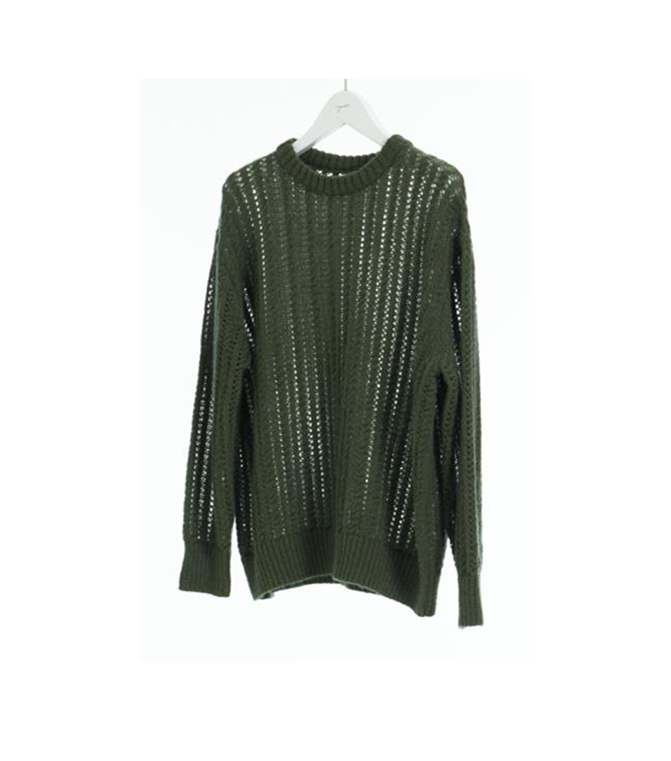 [YOUTH] MESHED MOHAIR SWEATER &#039;OLIVE&#039;