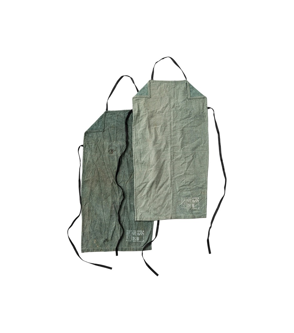 [PUEBCO]	VINTAGE WOOL TROUSERS APRON &#039;GREENISH ASSORT&#039;