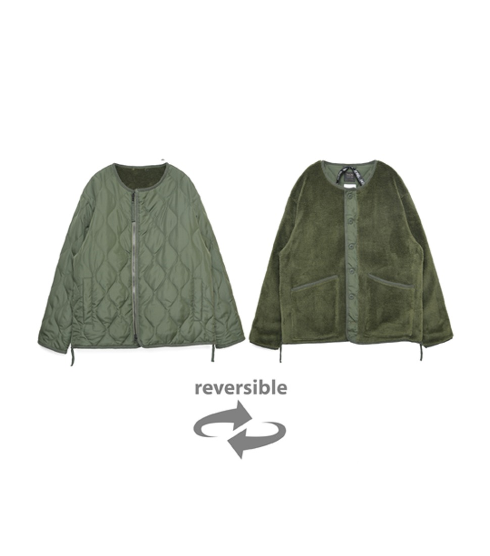 [TAION] MILLITARY REVERSIBLE CREWNECK DOWN JKT TAION-R104BML-1 &#039;OLIVE X OLIVE&#039;