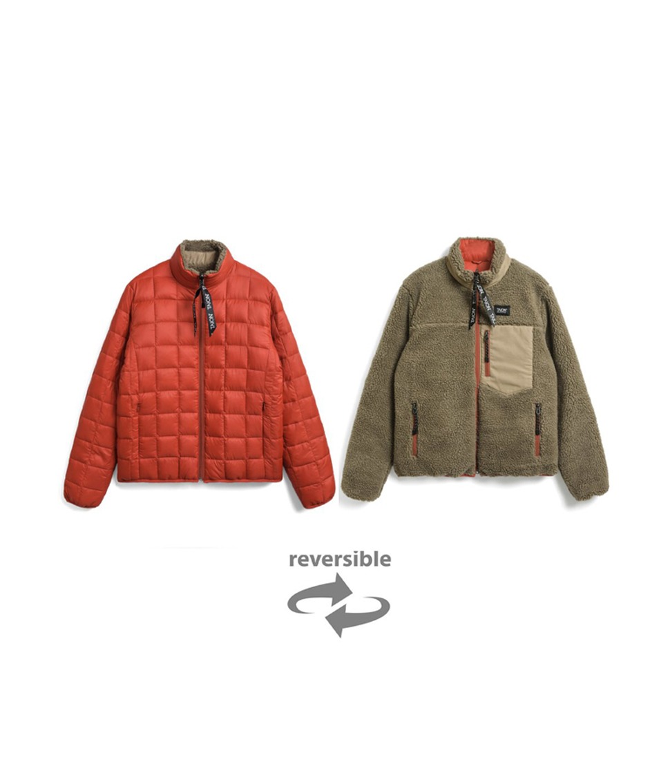[TAION]&quot;DOWN x BOA&quot; REVERSIBLE JKT TAION-R102MB &#039;O.RED x BEIGE&#039;