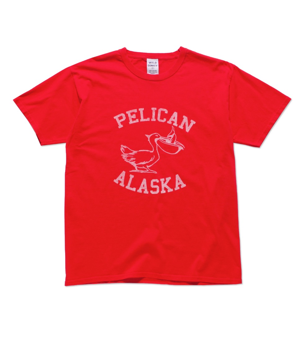 [WILD DONKEY]T-PELICAN &#039;WASHED RED&#039;