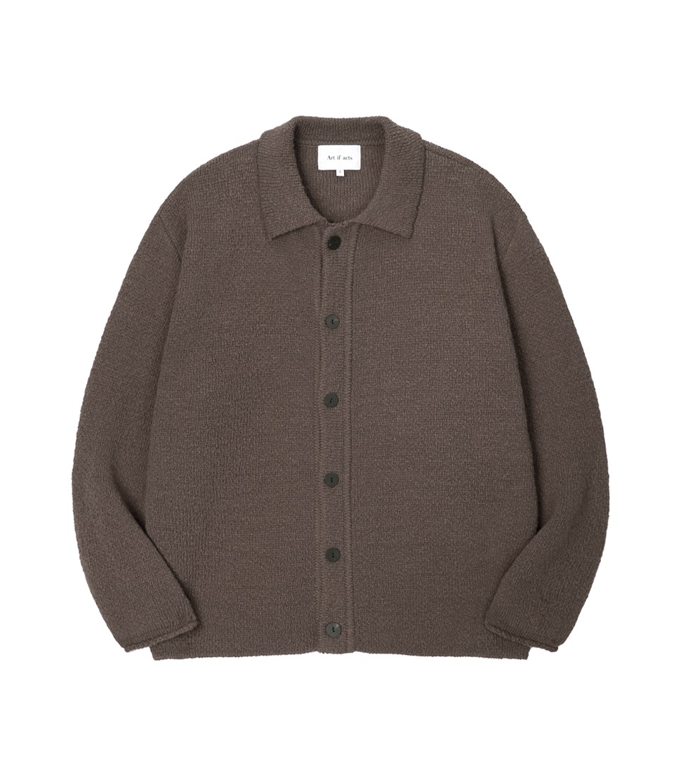 [ART IF ACTS]DEWDROP BUOUCLE KNIT CARDIGAN &#039;BROWN&#039;