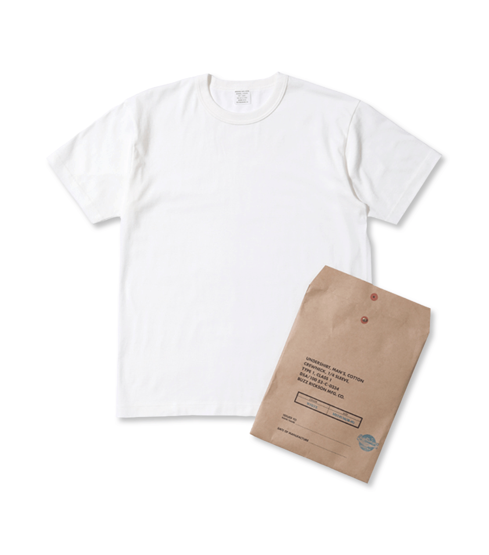 [BUZZ RICKSON&#039;S]Lot No. BR78960  BUZZ RICKSON&#039;S PACKAGE T-SHIRT GOVERNMENT ISSUE&#039;WHITE’