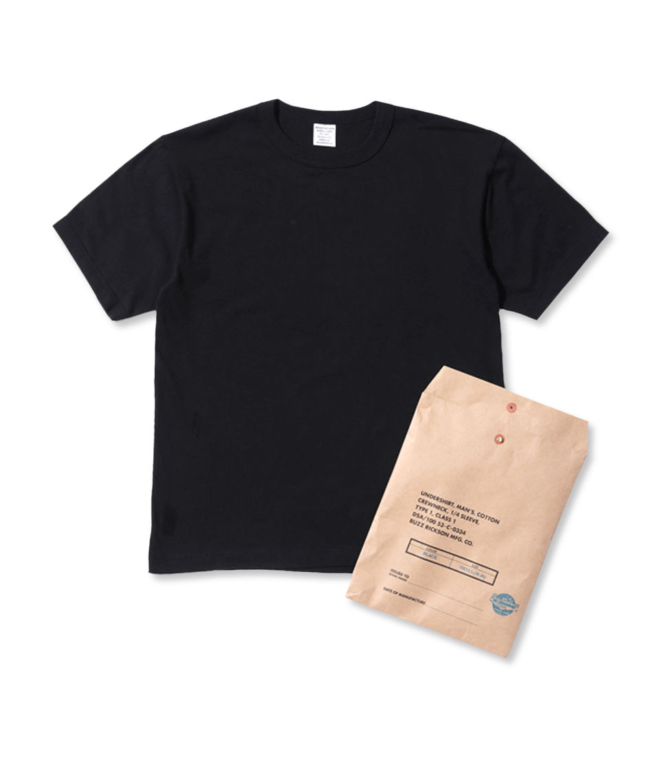 [BUZZ RICKSON&#039;S]Lot No. BR78960  BUZZ RICKSON&#039;S PACKAGE T-SHIRT GOVERNMENT ISSUE&#039;BLACK’