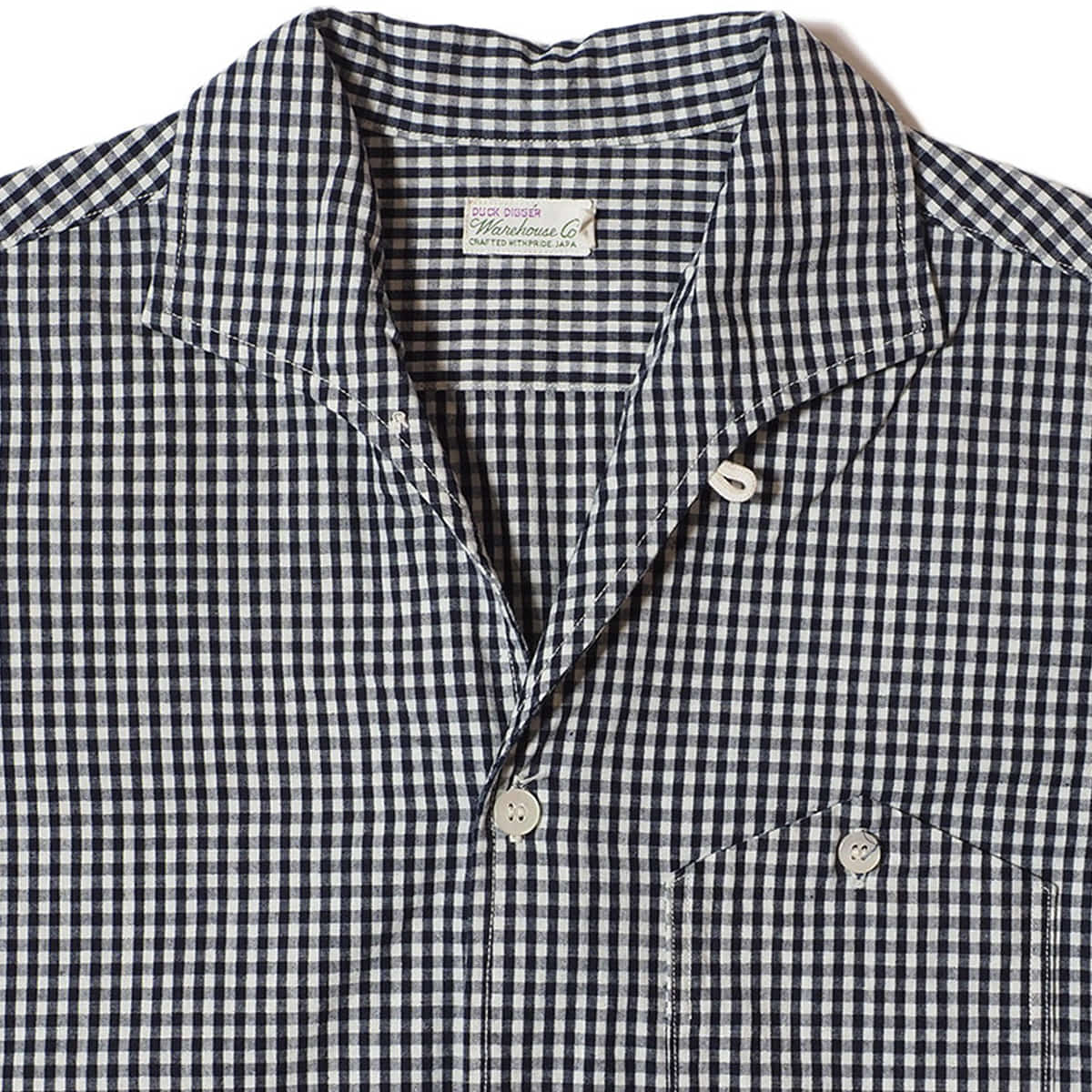 [WAREHOUSE] LOT 3091 S/S OPEN COLLAR SHIRTS &#039;GINGHAM CHECK (SMALL)&#039;