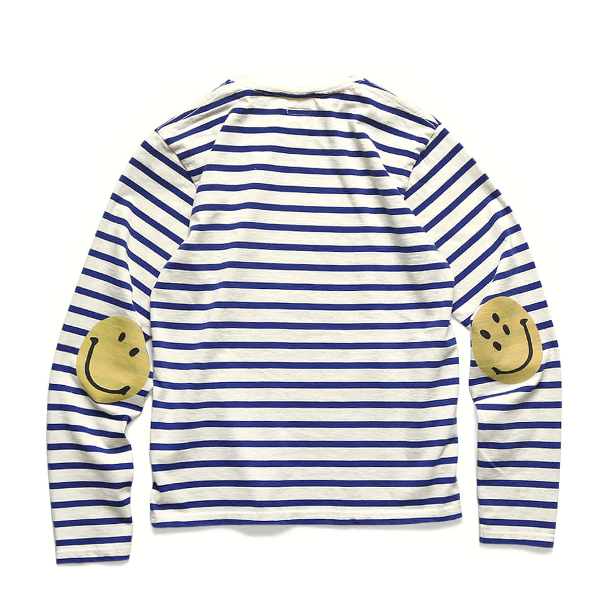 [KAPITAL] BORDER JERSEY CREW LONG SLEEVE T (SMILIE PATCH) &#039;G-N&#039;