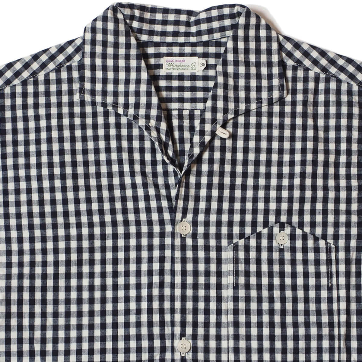 [WAREHOUSE] LOT 3091 S/S OPEN COLLAR SHIRTS &#039;GINGHAM CHECK (BIG)&#039;