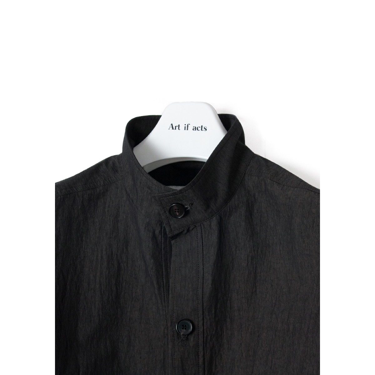 [ART IF ACTS] TWO POCKET STAND COLLAR SHIRTS &#039;CHARCOAL&#039;