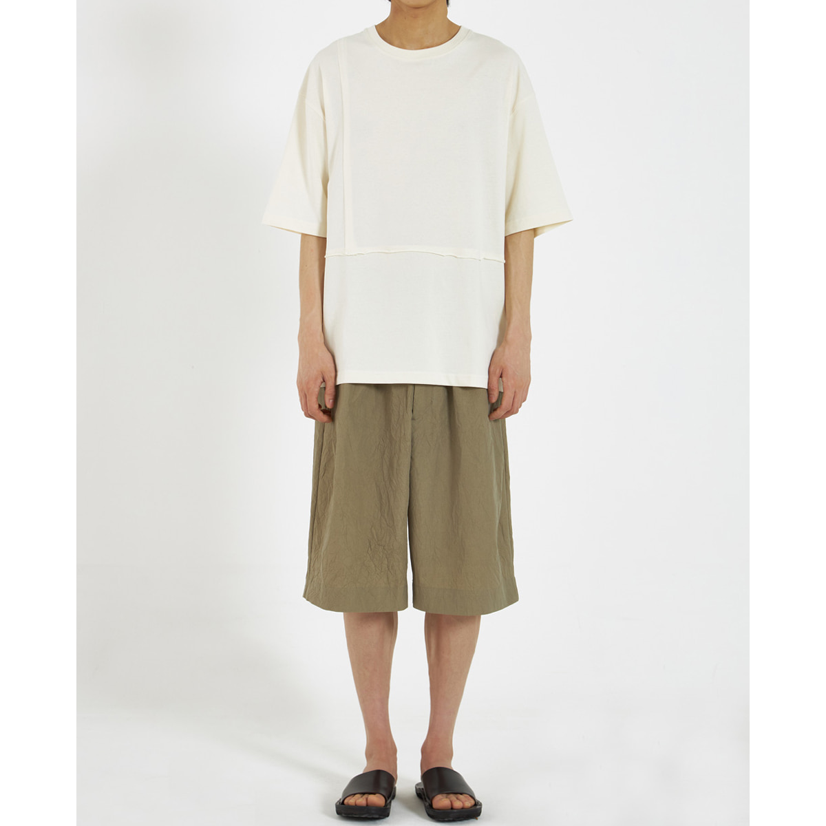 [YOUTH] CUT OFF T-SHIRT &#039;PALE YELLOW&#039;