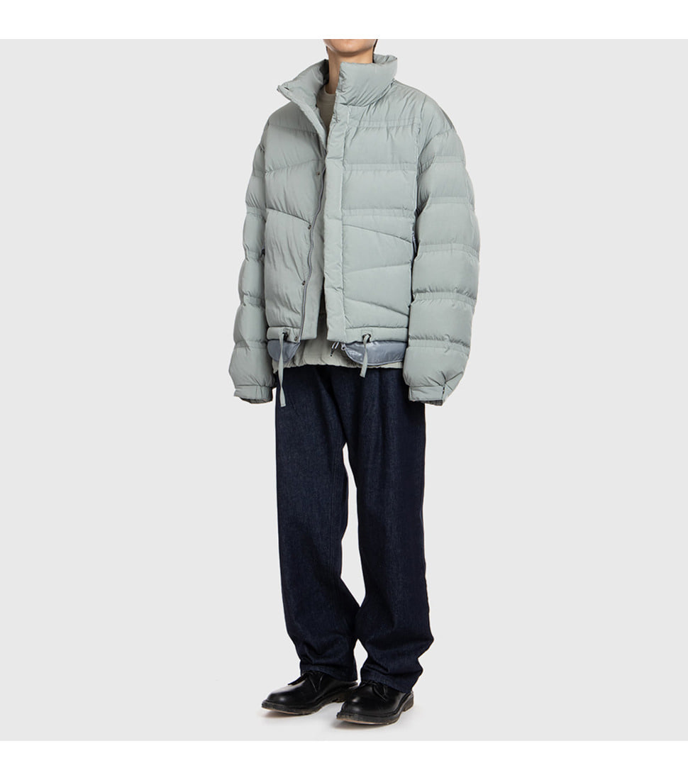 [UNAFFECTED] LAYERED OVERSIZED DOWN JUMPER &#039;SAGE BLUE&#039;