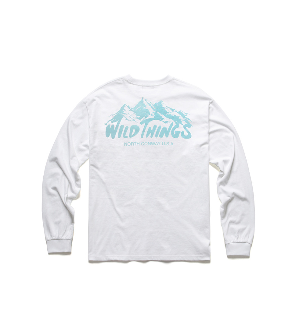 [WILD THINGS] MOUNTAIN LOGO L/S TEE &#039;WHITE&#039;