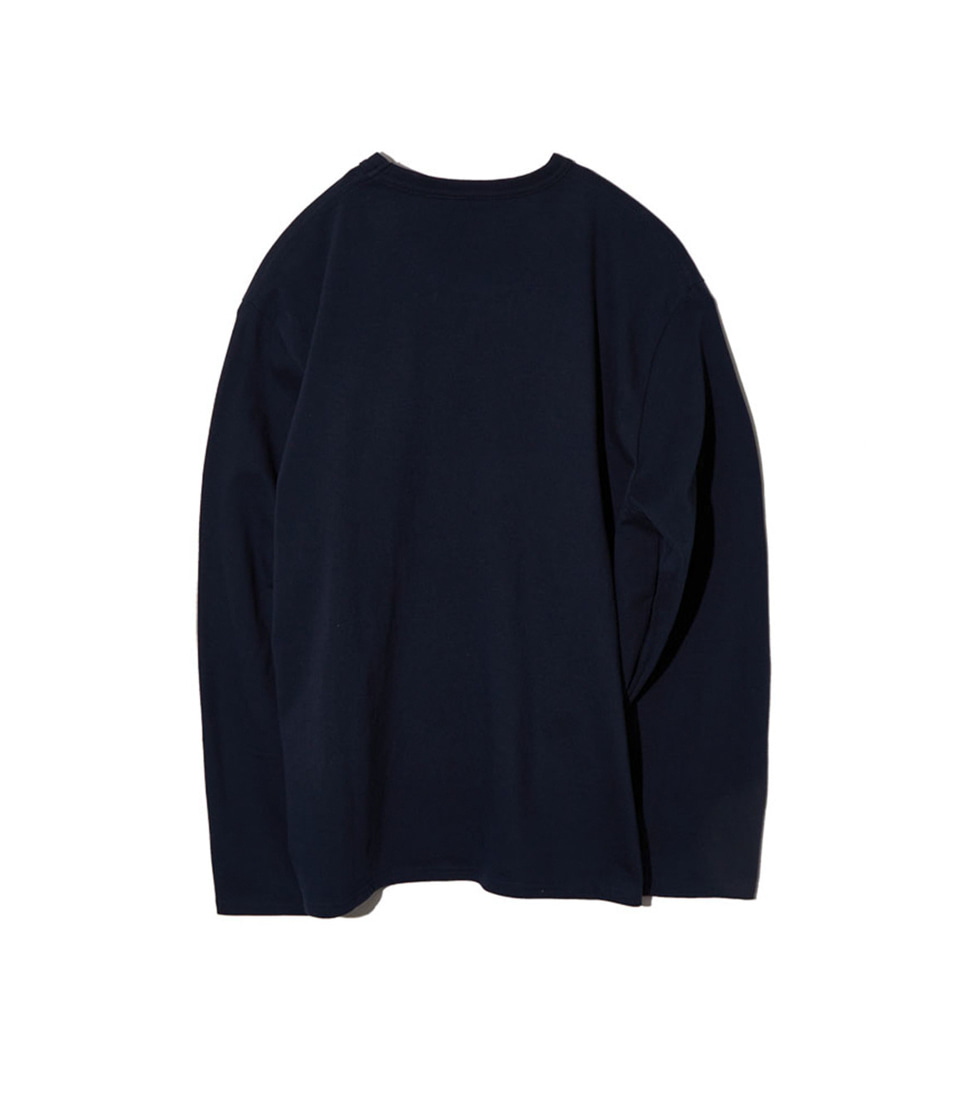 [NEITHERS] BASIC L/S T-SHIRT &#039;NAVY&#039;