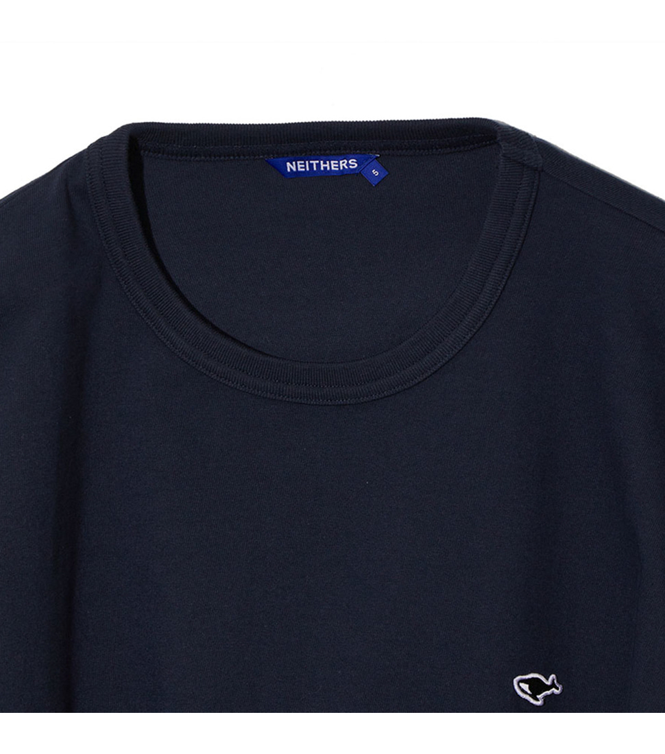 [NEITHERS] BASIC L/S T-SHIRT &#039;NAVY&#039;