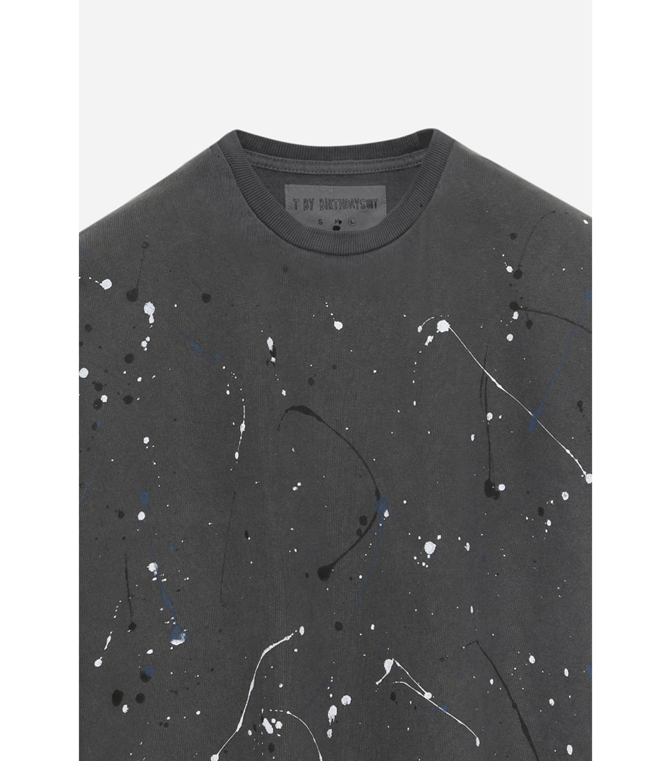 [BIRTHDAYSUIT]PAINTED T-SHIRT&#039;CHARCOAL&#039;