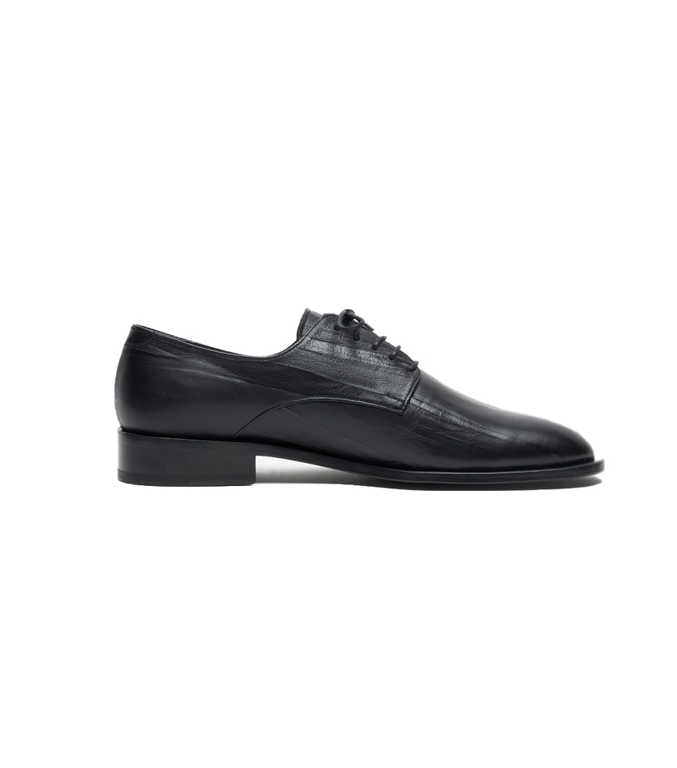 [YOUTH] DERBY SHOES &#039;BLACK CREASED&#039;