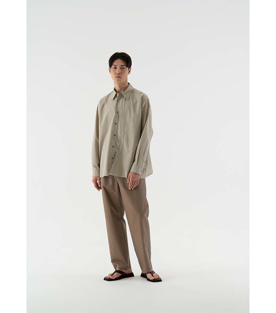 [LE17SEPTEMBRE]CHAMBRAY SIDE ADJUSTABLE TROUSERS &#039;BEIGE&#039;