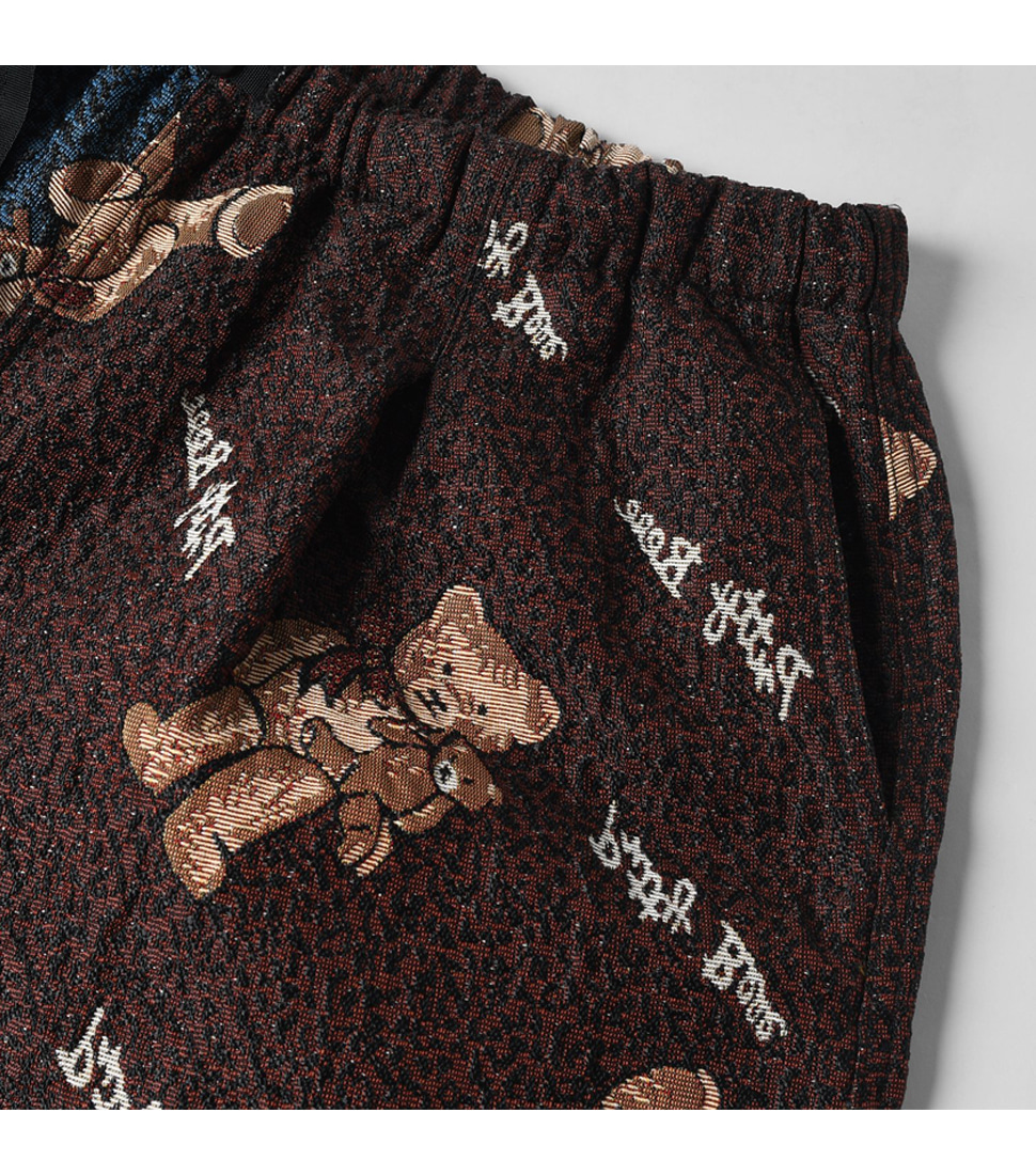 [MONITALY]EAZY BAGGY SHORTS W/QUIC RELEASE BUCKLE&#039;BEAR BROWN X BEAR BLUE&#039;