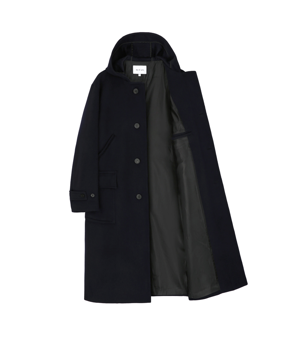 [ART IF ACTS]HOODED COAT &#039;NAVY&#039;
