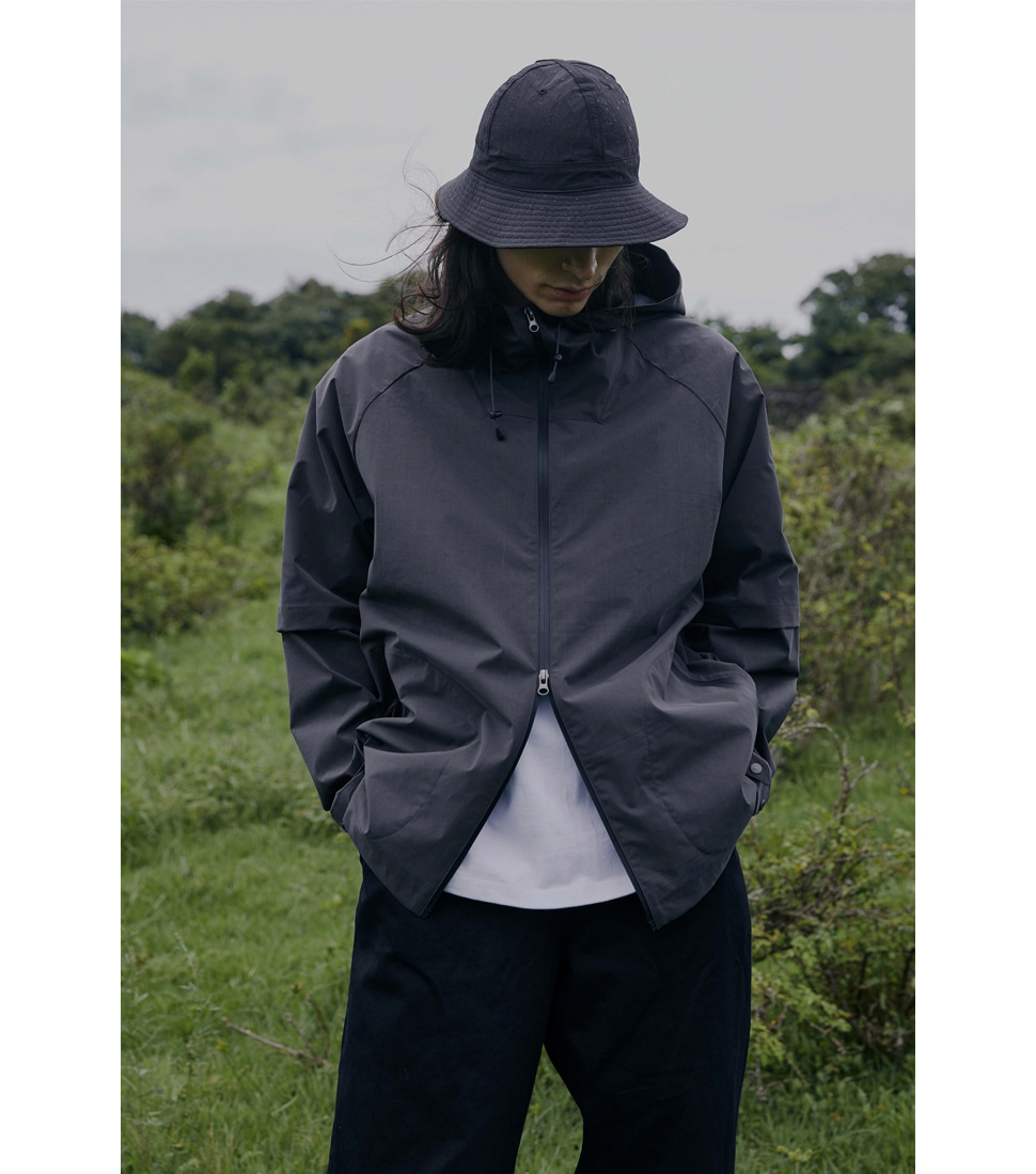 [WELTER EXPERIMENT]WOL007_ 3-LAYER COMPACT WIND BREAKER&#039;BLACK&#039;