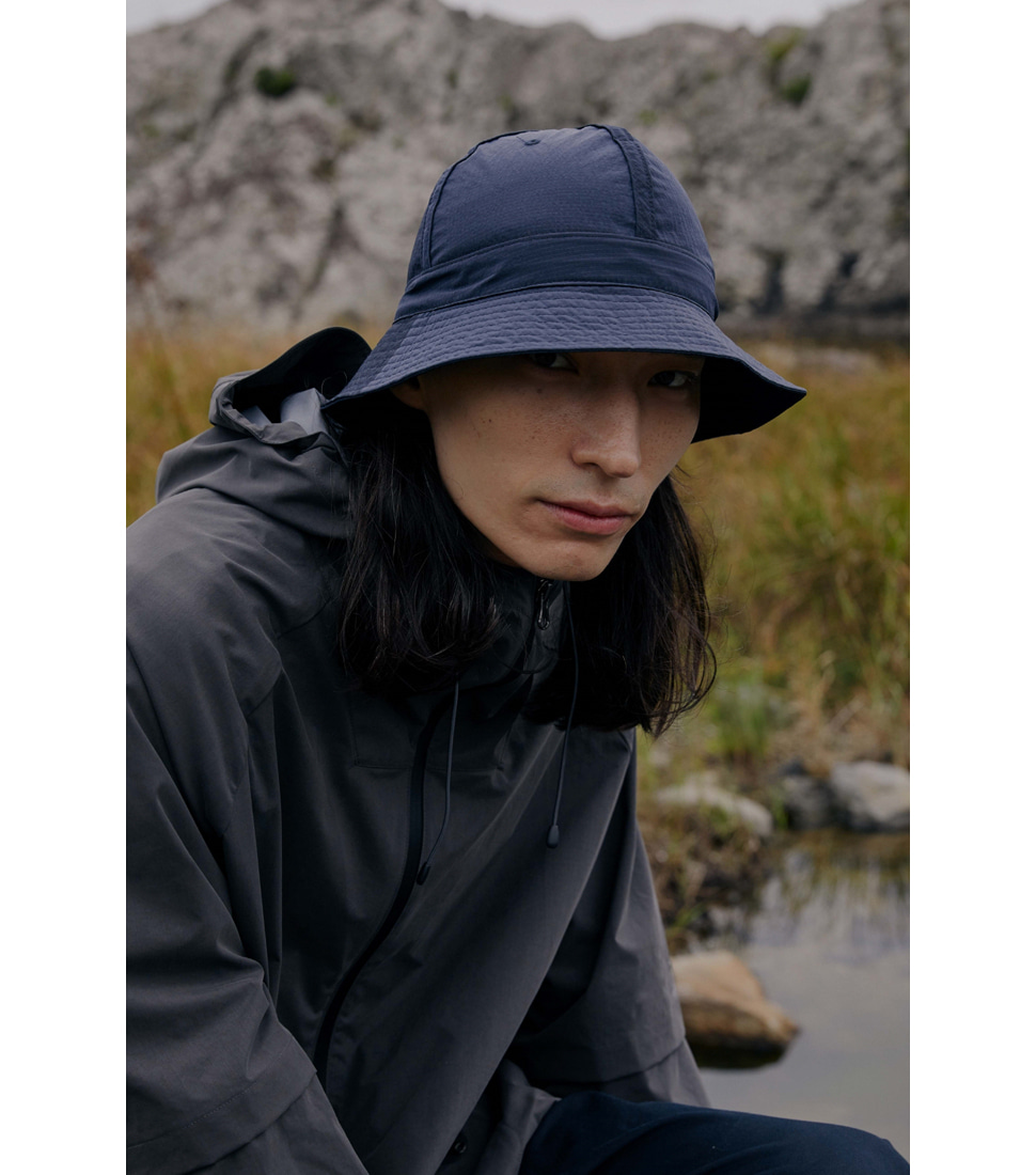 [WELTER EXPERIMENT]WHL005_CITY RAINIER PU COATED HAT&#039;NAVY&#039;