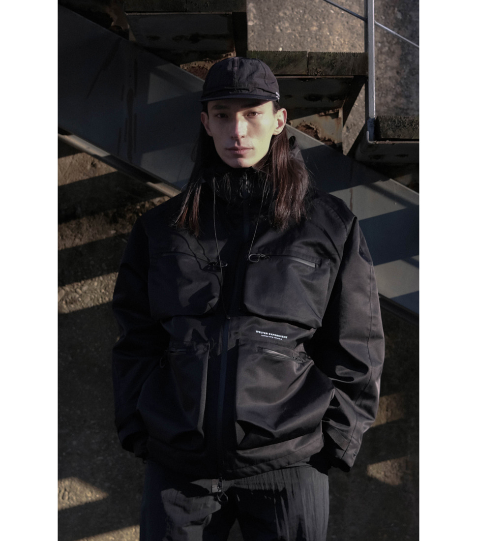 [WELTER EXPERIMENT]WOL002_3-LAYER COMPACT UTILLITY JACKET&#039;BLACK&#039;