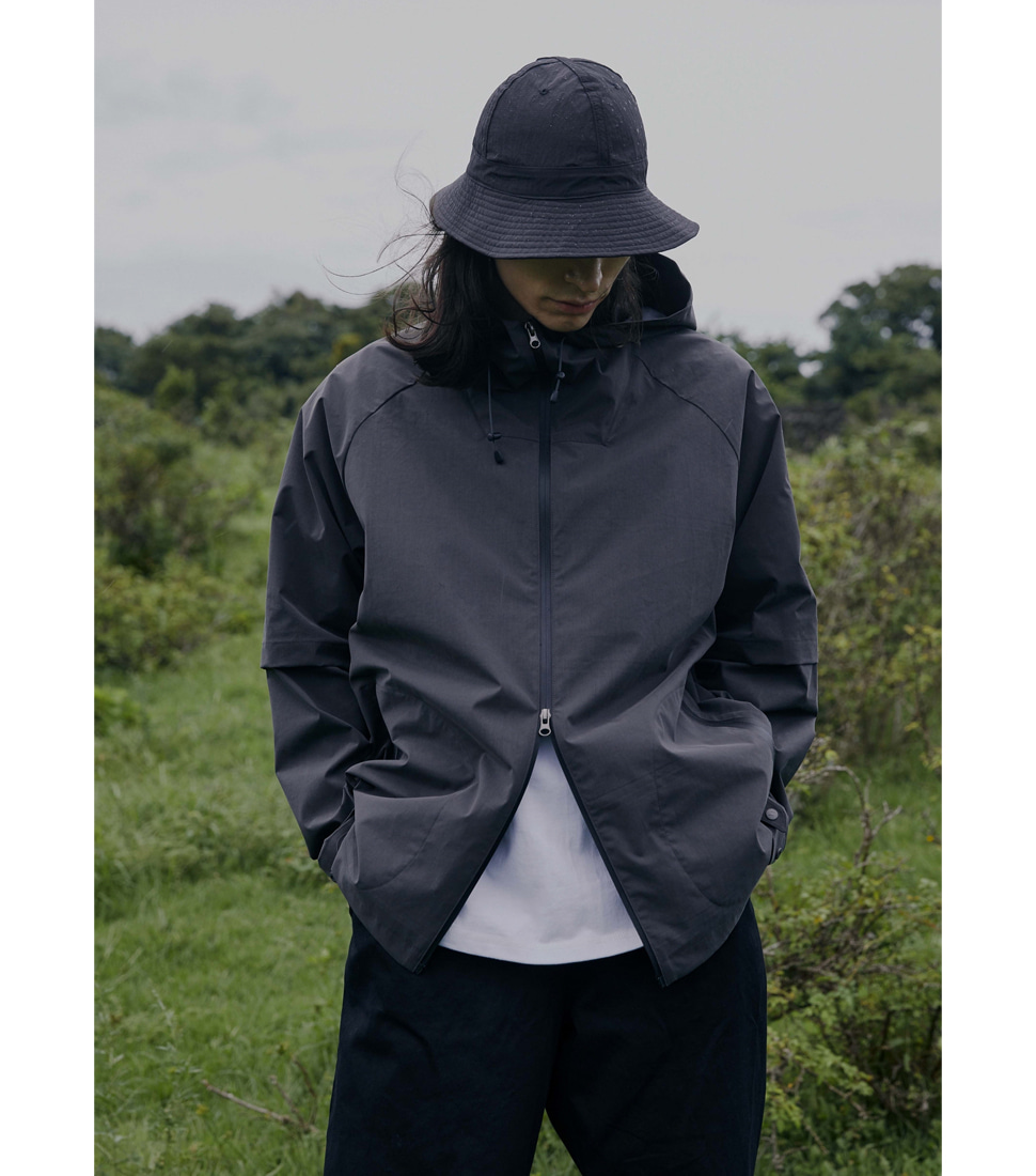 [WELTER EXPERIMENT]WOL006_ 3-LAYER COMPACT WIND BREAKER&#039;CHARCOAL&#039;