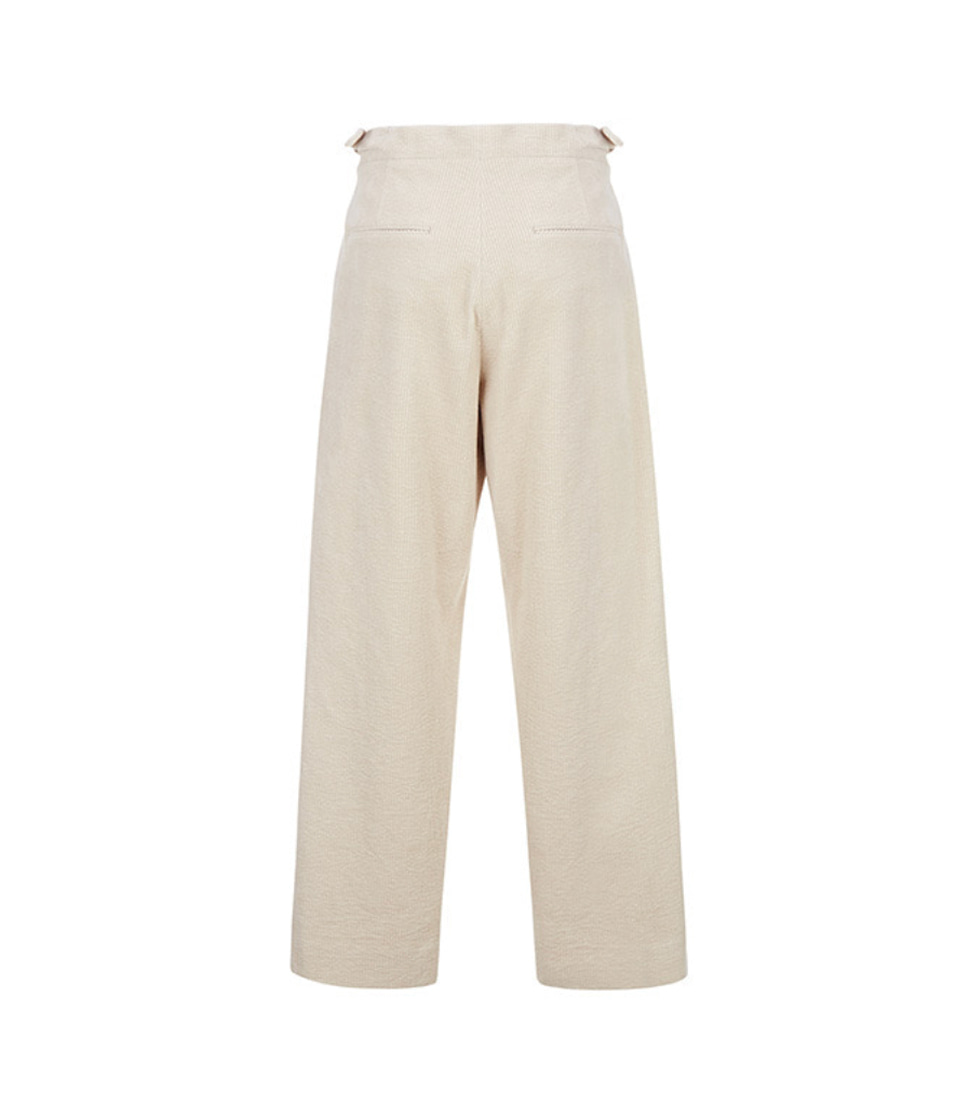 [LE17SEPTEMBRE]  SIDE ADJUSTABLE TWO PLEATED TROUSERS&#039;IVORY&#039;