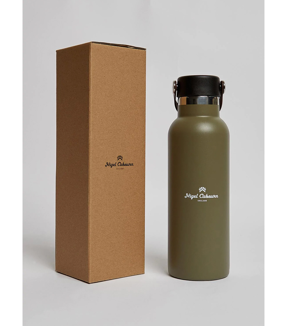 [NIGEL CABOURN]ACC-24 STAINLESS STEEL WATER BOTTLE&#039;ARMY GREEN&#039;