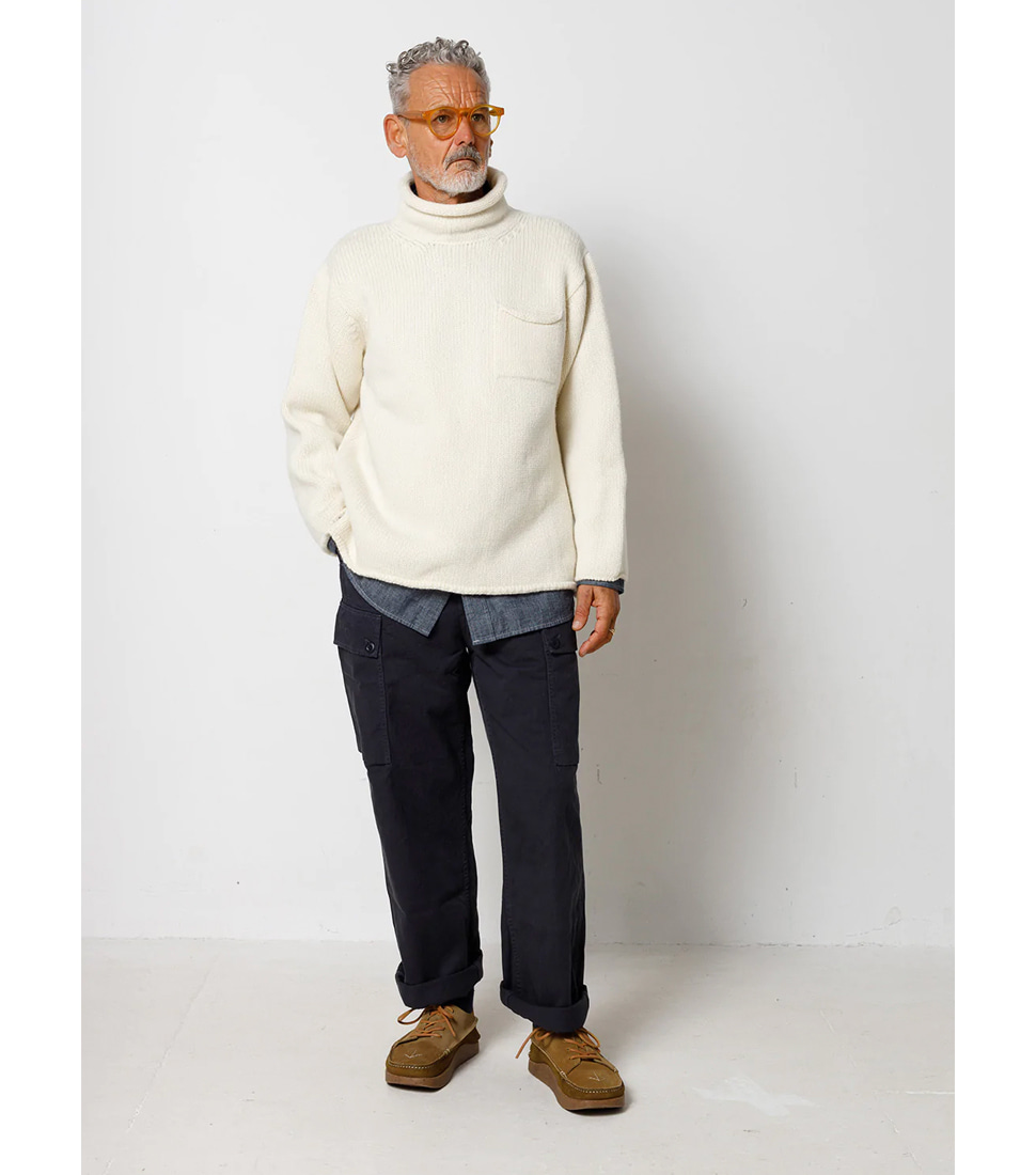 [NIGEL CABOURN]K-3 WOOL ROLL NECK&#039;NATURAL&#039;