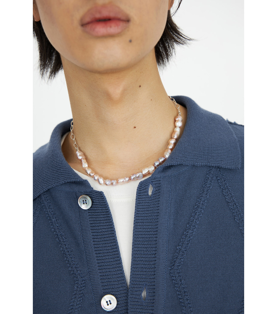 [YOUTH] ROSE FRESHWATER PEARL NECKLACE&#039;SILVER&#039;