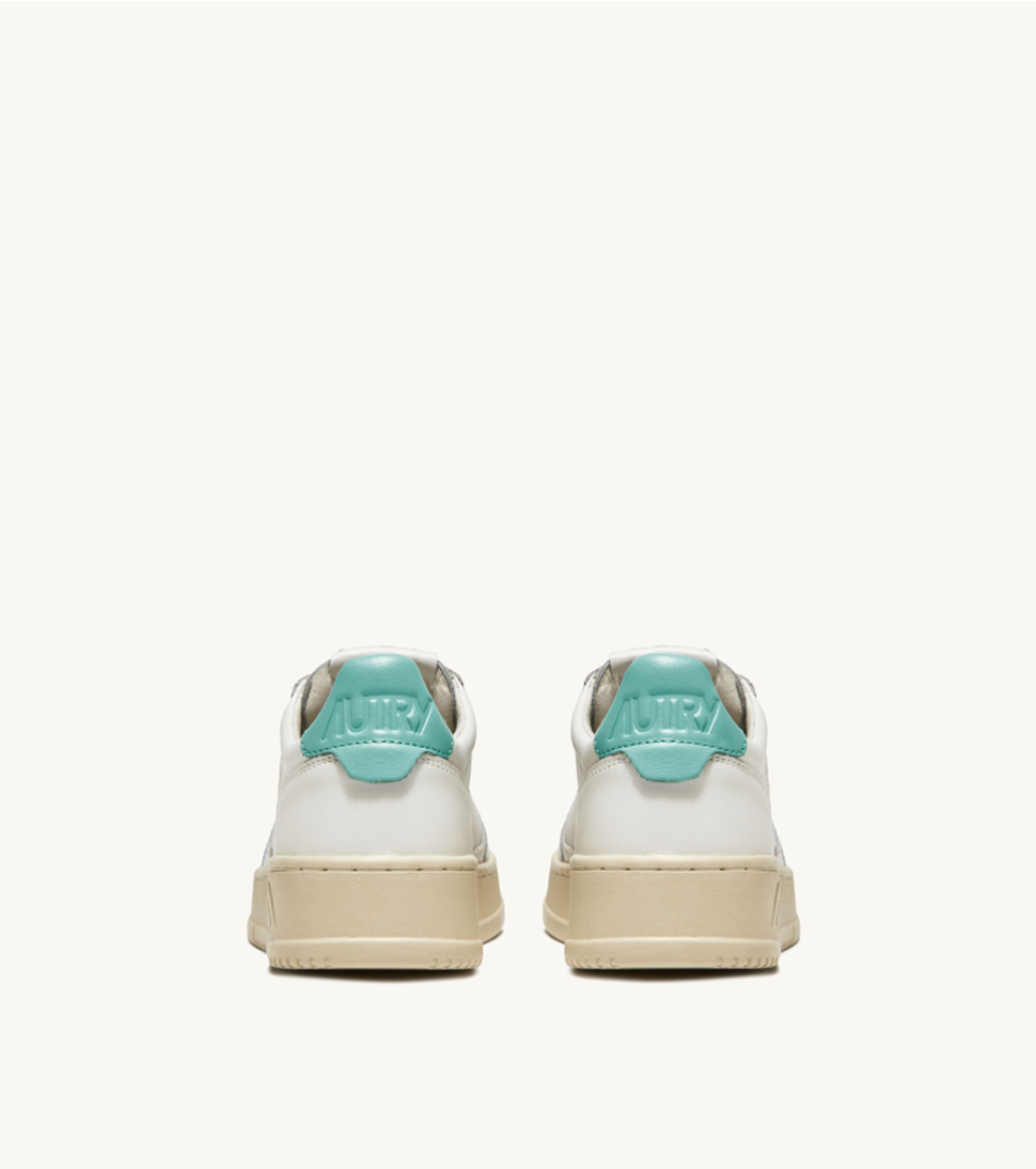 [AUTRY] MEDALIST LOW WOMLEATHER/LEATHER &#039;WHITE/TURQUOISE&#039;